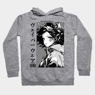 Black and White Japanese Anime and Manga Streetwear Geisha Girl Hoodie